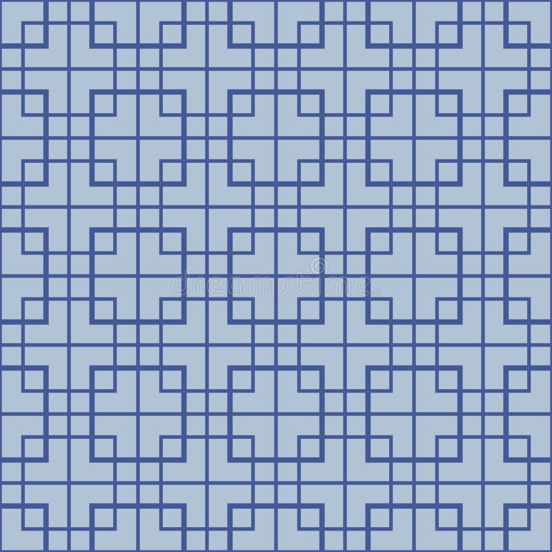 Japanese Square Cross Vector Seamless Pattern stock illustration
