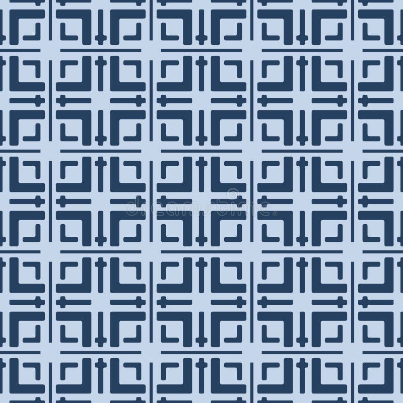 Japanese Square Maze Vector Seamless Pattern royalty free illustration