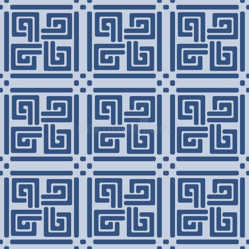 Japanese Square Maze Weave Vector Seamless Pattern stock illustration