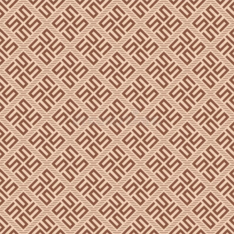 Japanese Square Mesh Motif Vector Seamless Pattern stock illustration