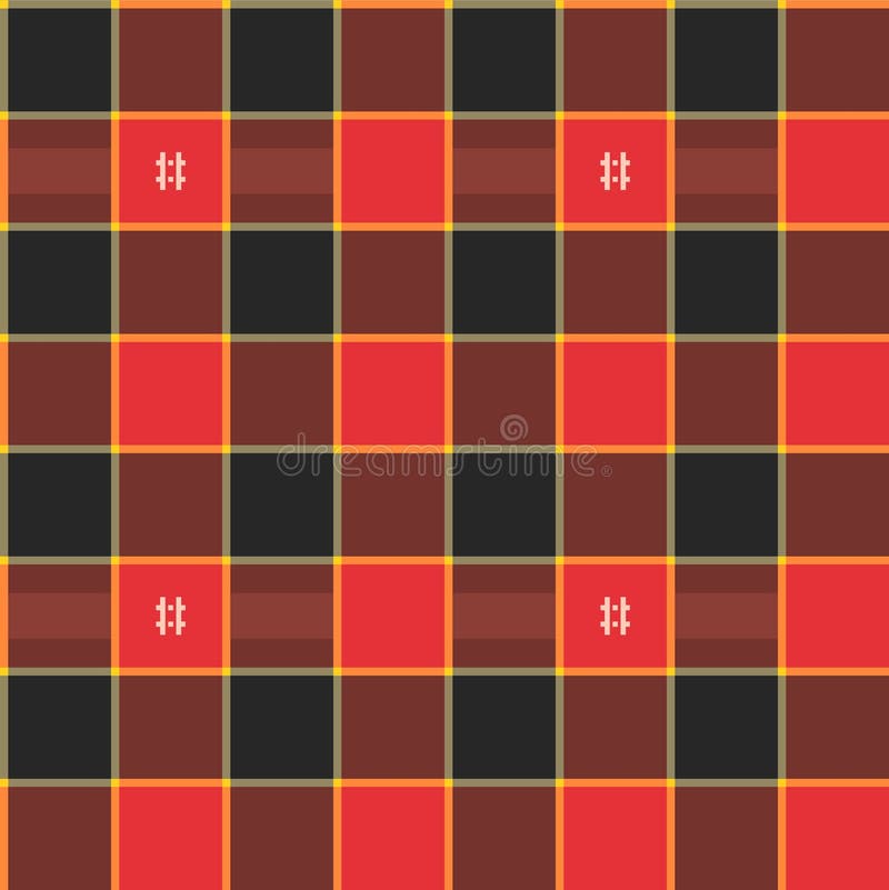 Japanese Square Motif Red Checkered Vector Seamless Pattern stock illustration