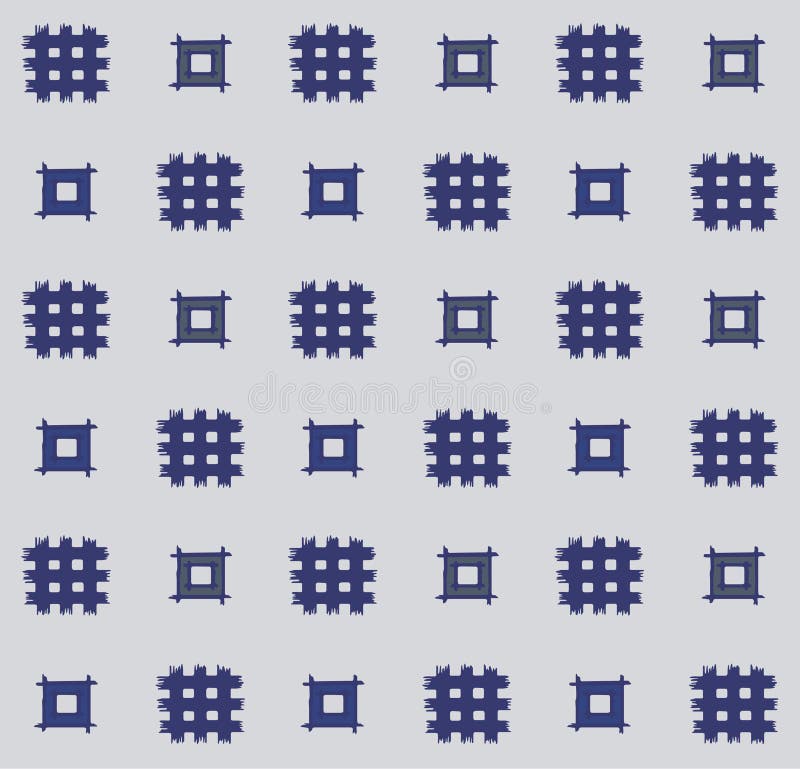 Japanese Square Net Vector Seamless Pattern stock illustration