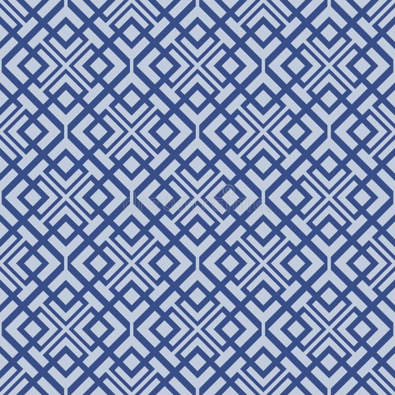 Japanese Square Overlap Diamond Vector Seamless Pattern stock illustration