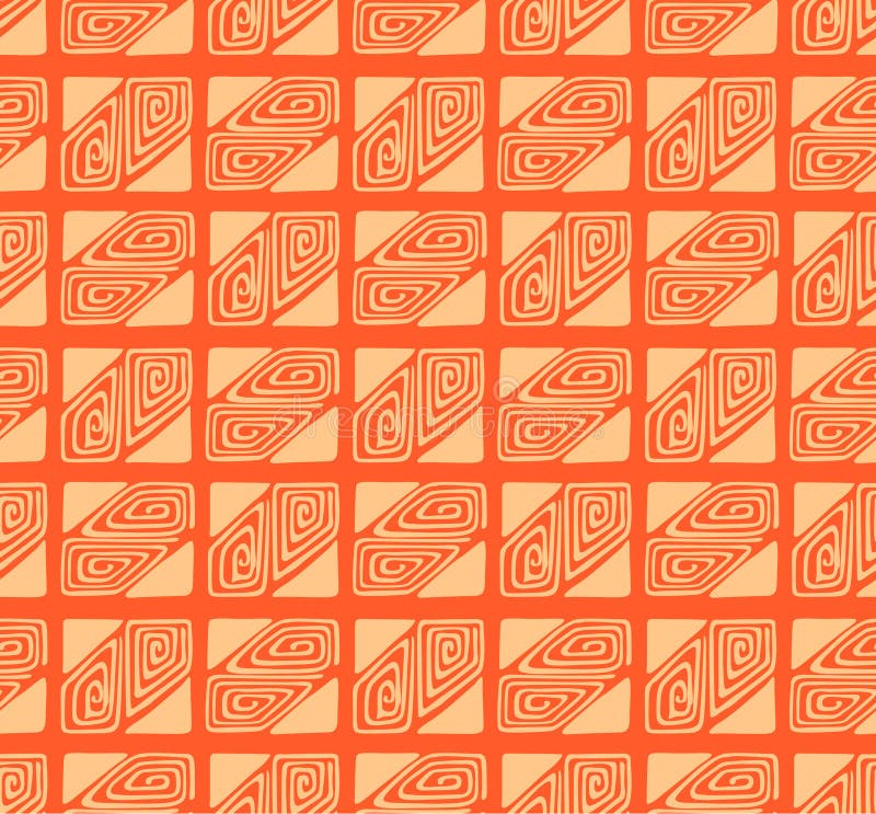 Japanese Square Tree Rings Vector Seamless Pattern stock illustration