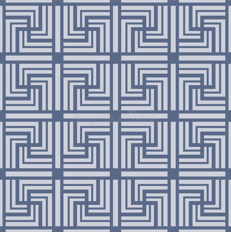 Japanese Square Windmill Line Vector Seamless Pattern stock illustration