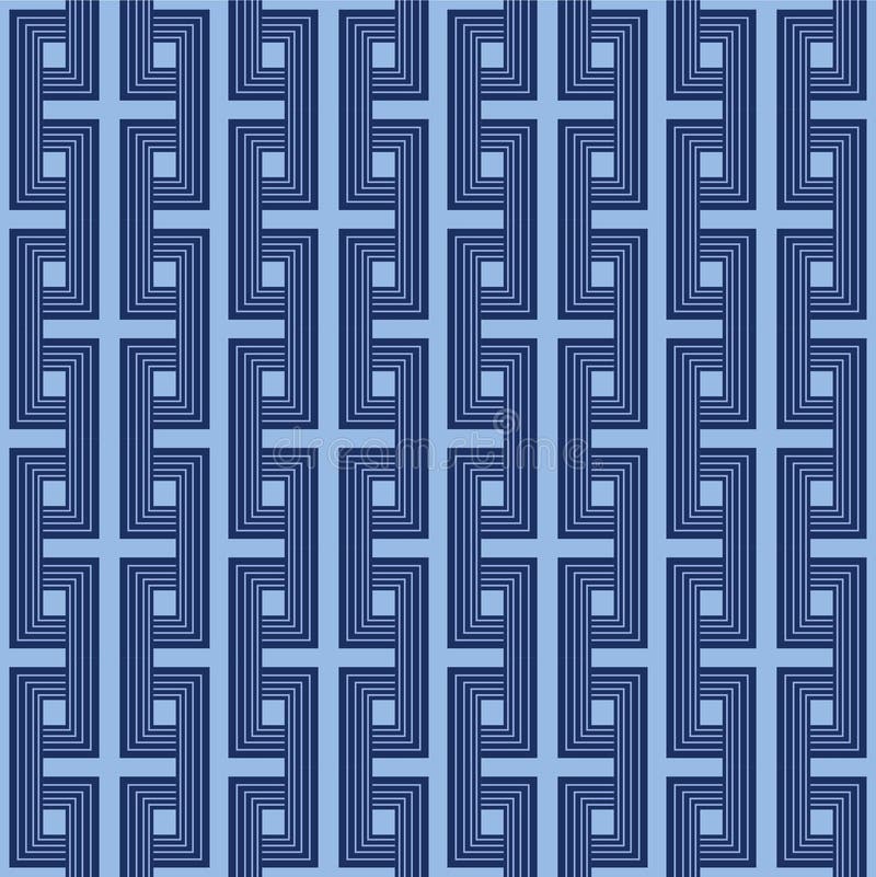Japanese Square Zigzag Maze Vector Seamless Pattern royalty free illustration