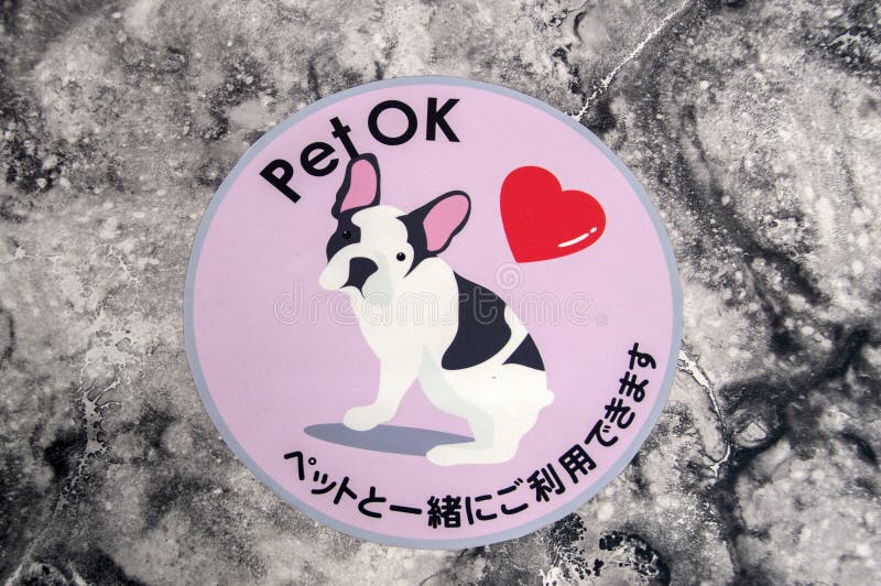 Japanese Sticker Pets are Allowed at Himeji Japan 2682016 Editorial