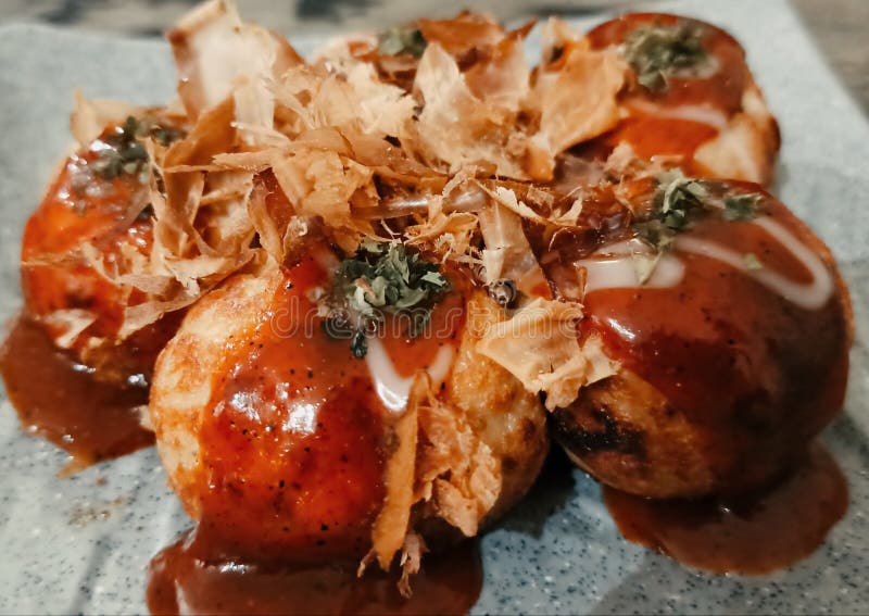 Japanese Street Food Takoyaki in Pontianak Stock Image - Image of