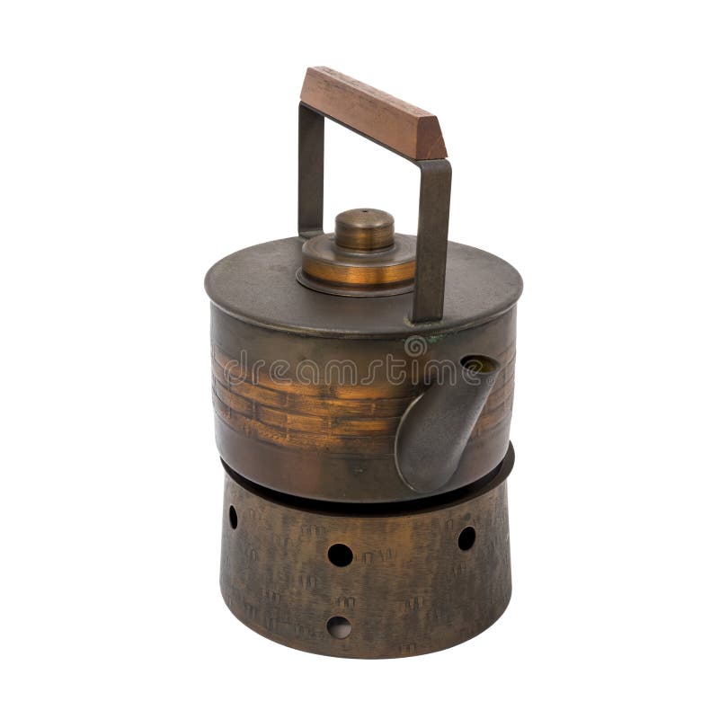 Japanese Style Copper Kettle on Stove Stock Image Image of vintage