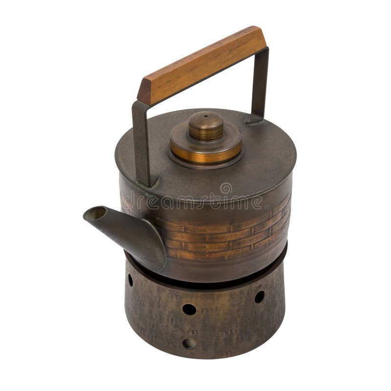 Japanese Style Copper Kettle on Stove Stock Image Image of vintage