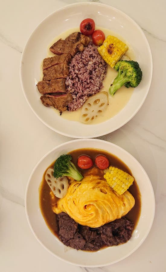 Japanese style Omelette egg rice royalty free stock photography