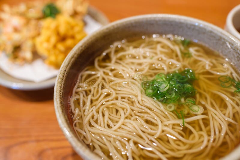 Japanese hot soba noodles soup, Japan