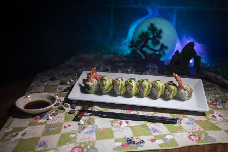 Japanese Sushi Set With Ready To Serve Beautiful Eastern Style