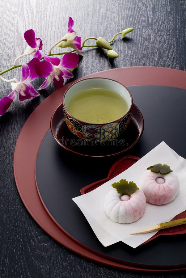 Japanese Tea and Japanese Confectionery Stock Photo Image of