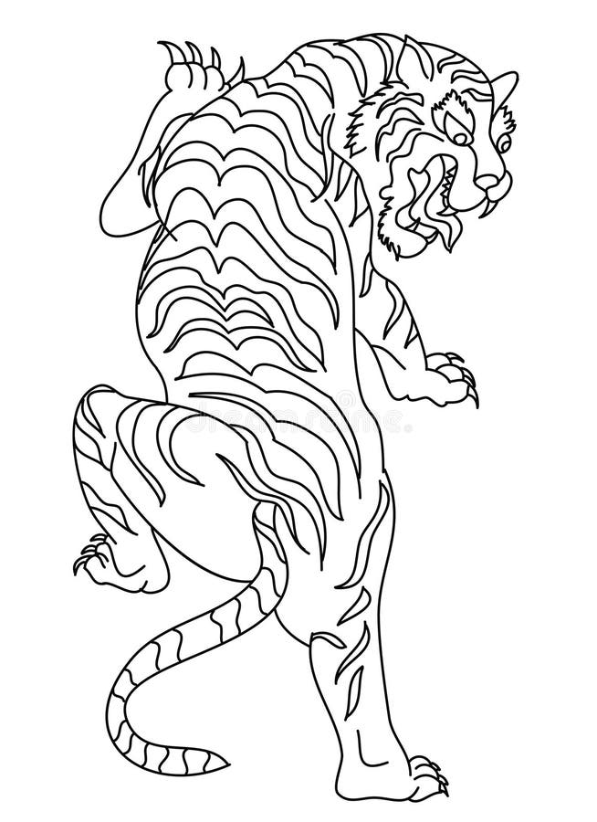 Asian tiger drawing Metal Print by Fadi Bouklab - Pixels