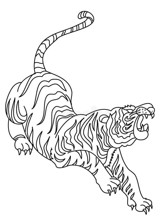 Japanese Tiger Tattoo Design Vector Stock Vector - Illustration of asian,  fish: 99549144