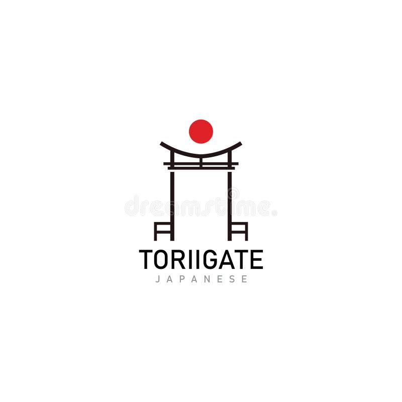 Japanese Torii Gates Logo and Symbol Design Icon. Stock Vector Illustration of historic
