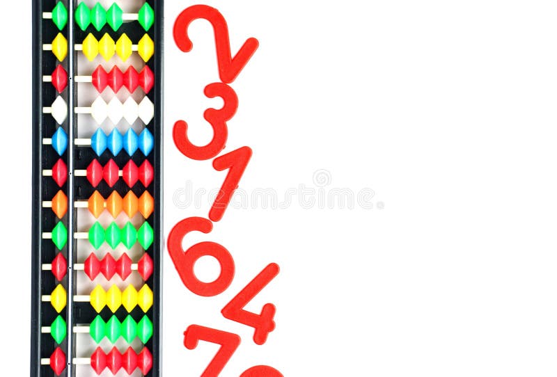 Japanese Traditional Calculator Abacus and Numbers Stock Photo Image