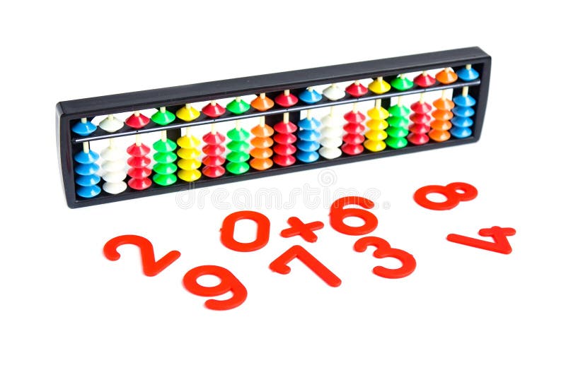 Japanese Traditional Calculator Abacus and Numbers Stock Photo Image
