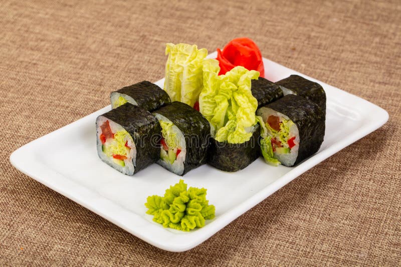Japanese vegetable roll stock photo. Image of vegetable 120743302