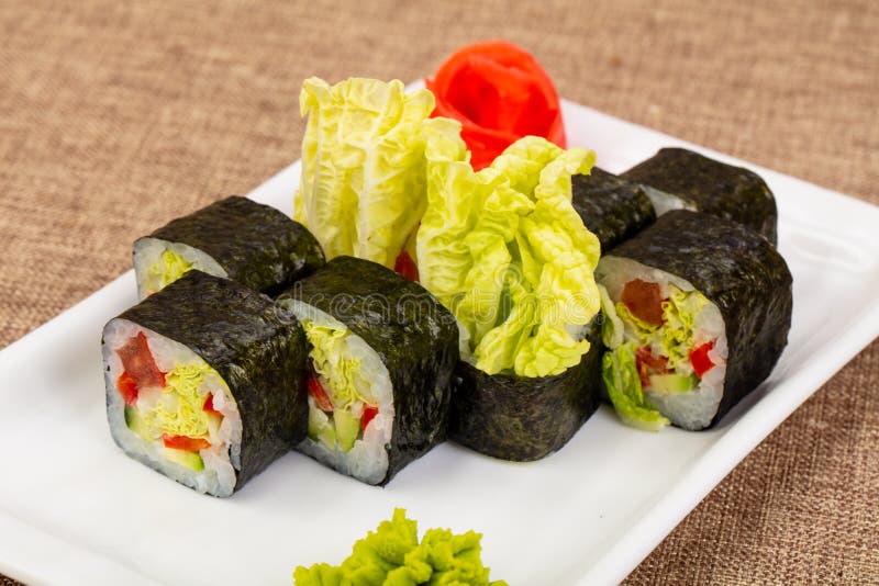 Japanese vegetable roll stock photo. Image of healthy 123415968