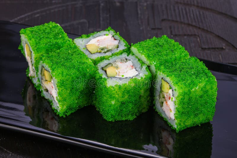 Japanese Roll with Crab Meat Stock Image Image of background, japanese 208118227