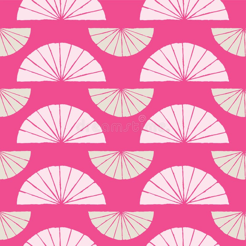 Japanese traditional surface design. Vector hand drawn seamless pattern with fans. Abstract illustration. royalty free illustration Japanese traditional surface design. Vector hand drawn seamless pattern with fans. Abstract illustration. royalty free illustration