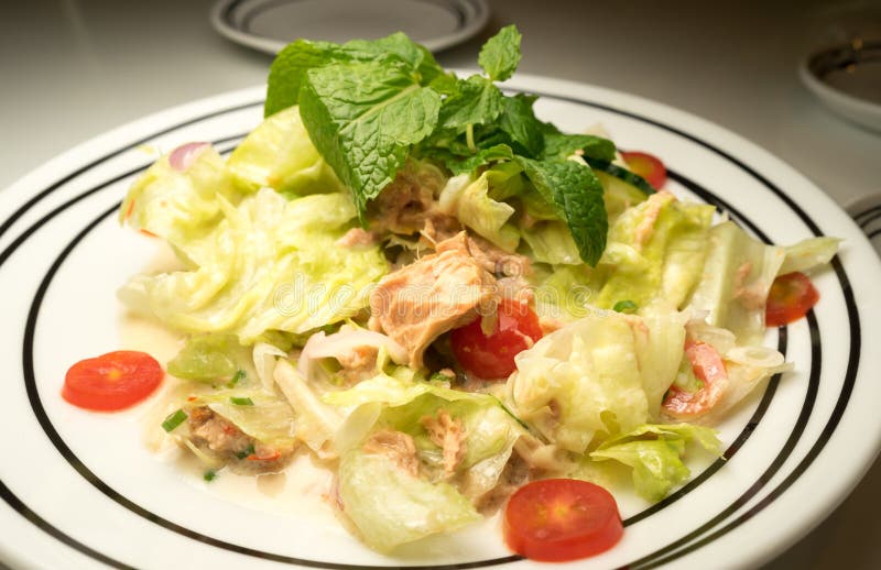 Japanese Tuna Salad stock image. Image of blur, meal 84589467