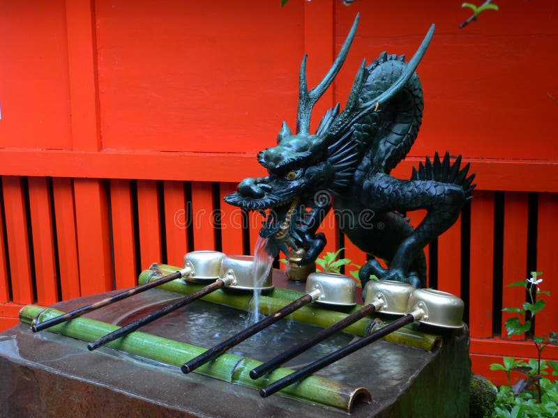 Japanese water dragon stock image. Image of entrance, shrine 1036753