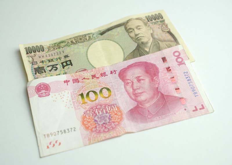 Japanese Yen and Chinese Yuan Stock Photo - Image of bank, cost: 168608974