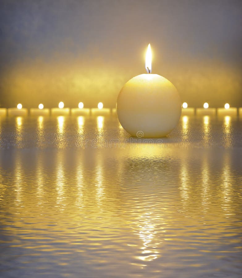 Japanese ZEN garden with candle lights stock photo Japanese ZEN garden with candle lights stock photo