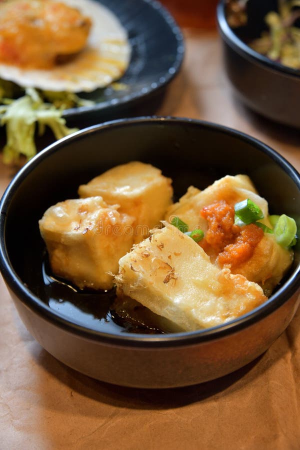 Japanische Tofu Nugget Soy Sauce Suppe Stockbild - Bild von nahrung ...