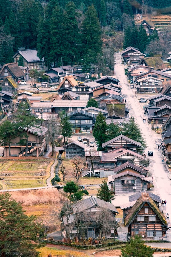 Japans dorp Shirakawago in de Prefectuur Japan van Gifu royalty-vrije stock afbeeldingen Japans dorp Shirakawago in de Prefectuur Japan van Gifu royalty-vrije stock afbeeldingen