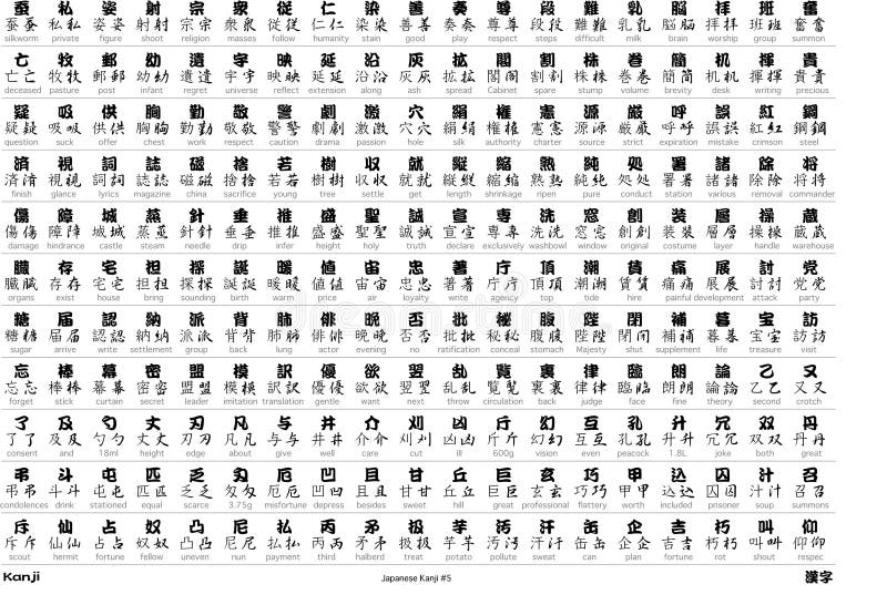 Japanese kanji #5 up to two hundred charactor. Japanese kanji #5 up to two hundred charactor