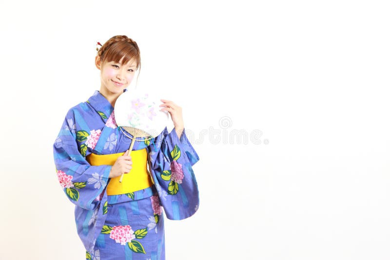 Japanse kimono met document Ventilator royalty-vrije stock fotografie Japanse kimono met document Ventilator royalty-vrije stock fotografie