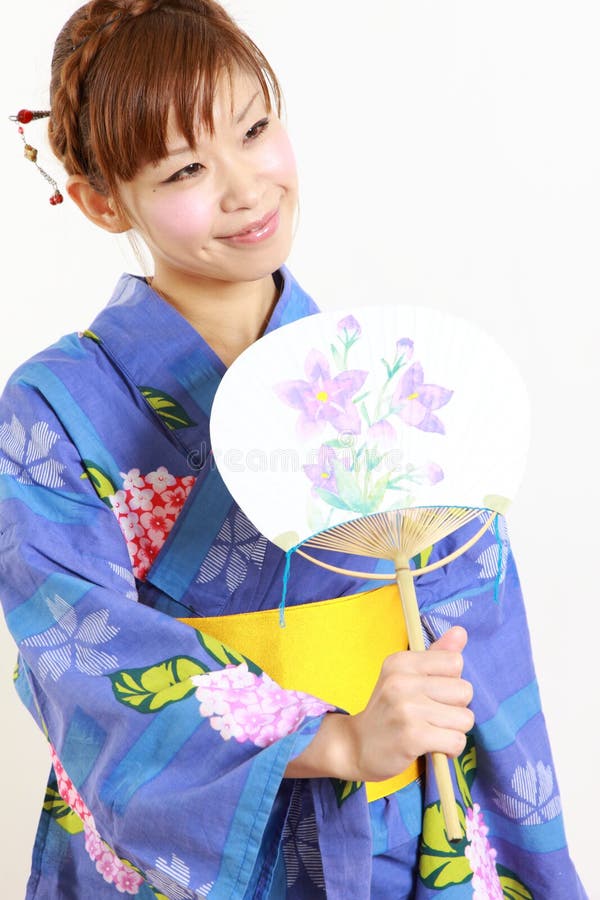 Japanse kimono met document Ventilator stock fotografie Japanse kimono met document Ventilator stock fotografie