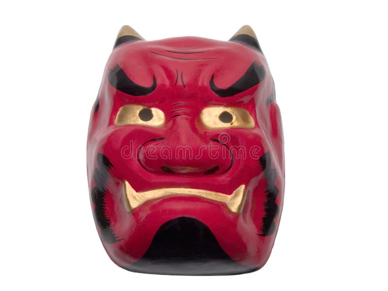 Japanese mask isolated over white with clipping path. Japanese mask isolated over white with clipping path