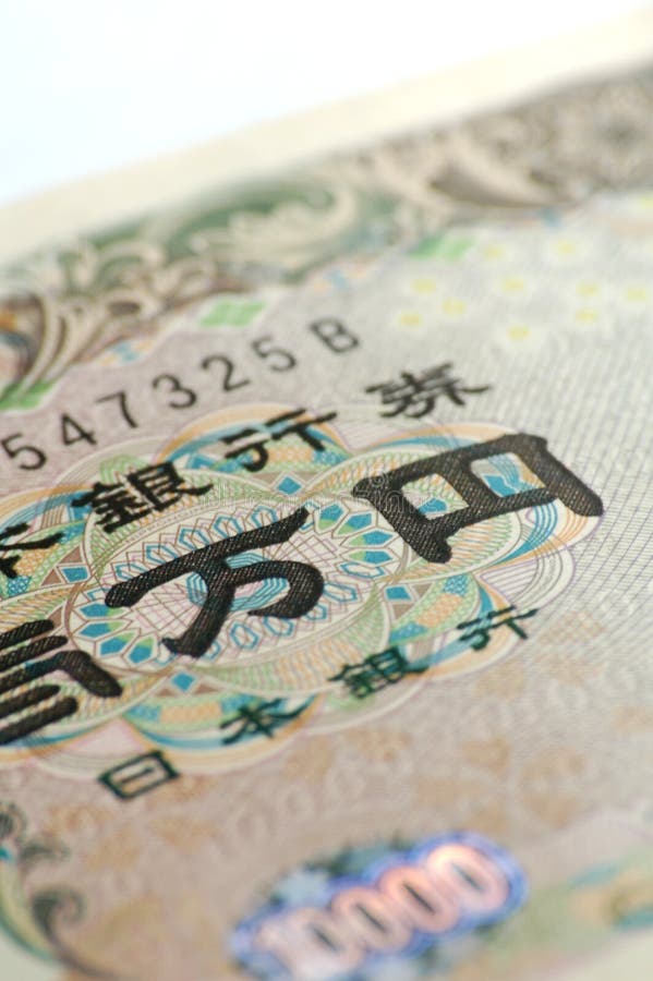 Close-up image of a ten thousand yen note. Close-up image of a ten thousand yen note.