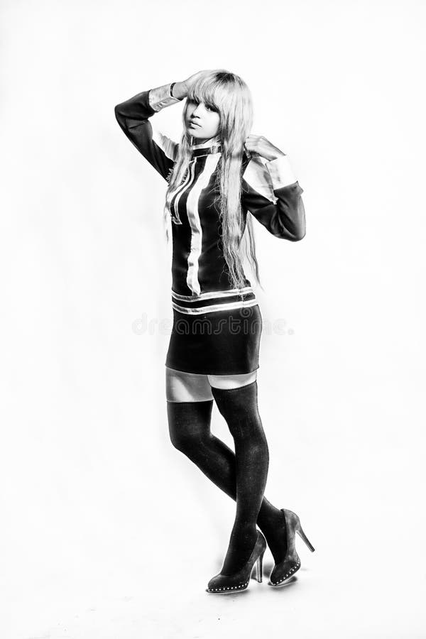 Japanskt mode, Cosplay /Costume /Uniform, gullig stil arkivbild Japanskt mode, Cosplay /Costume /Uniform, gullig stil arkivbild
