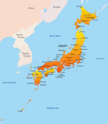  Japonia Mapa Ilustracja Wektor Ilustracja Z o onej Z Kobe 26131280