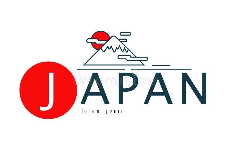 Japonia logo Scena Fuji góra ilustracja wektor Japonia logo Scena Fuji góra ilustracja wektor