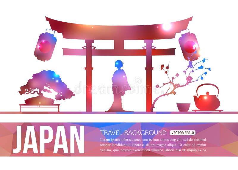 Japonia podróży tło z miejscem dla teksta ilustracji