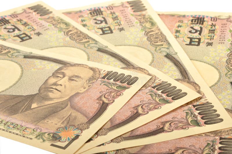 Japanese 10000 yen bill on white background. Japanese 10000 yen bill on white background