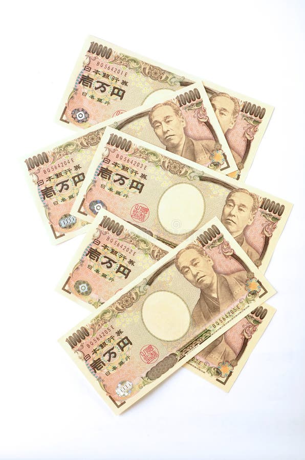 Japanese 10000 yen bill on white background. Japanese 10000 yen bill on white background