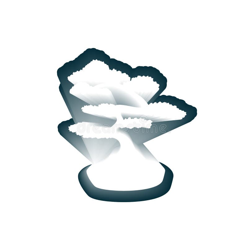 Japoński papercut projekta szablon z bonsai ilustracji Japoński papercut projekta szablon z bonsai ilustracji