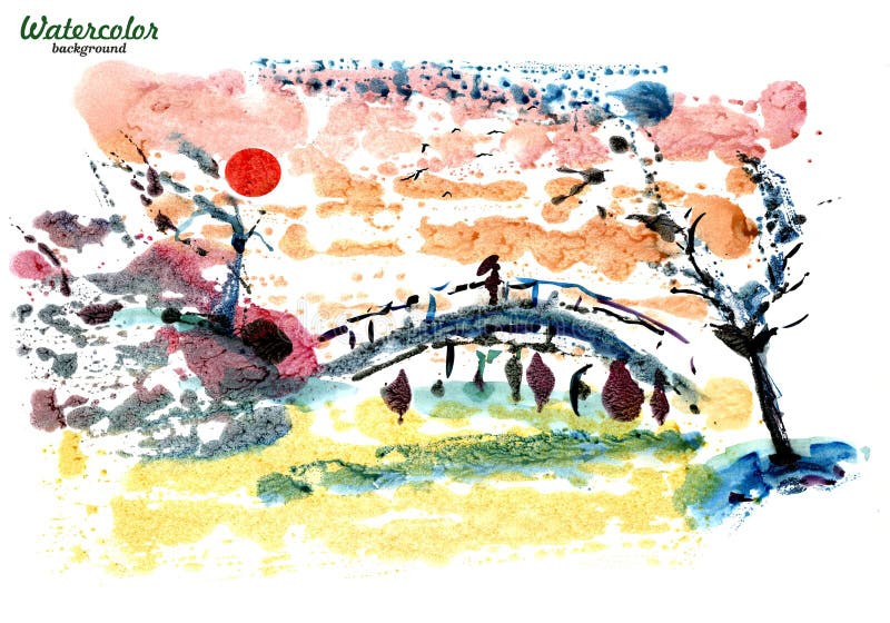 Japońska dziewczyna chodzi nad mostem ilustracji Japońska dziewczyna chodzi nad mostem ilustracji