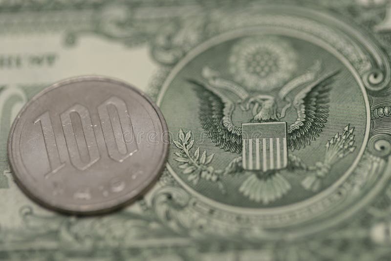 Japoński jen i dolar amerykański obrazy stock Japoński jen i dolar amerykański obrazy stock