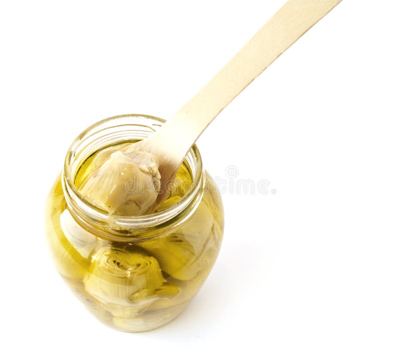 Jar artichokes in oil