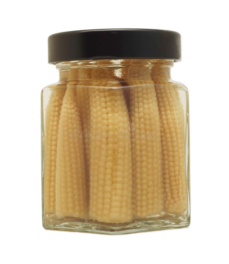 Jar with baby corn stock image. Image of vegetarian, background 11019653