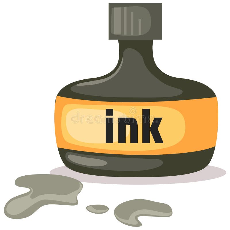 Jar of black ink stock vector. Illustration of sketch - 13492285